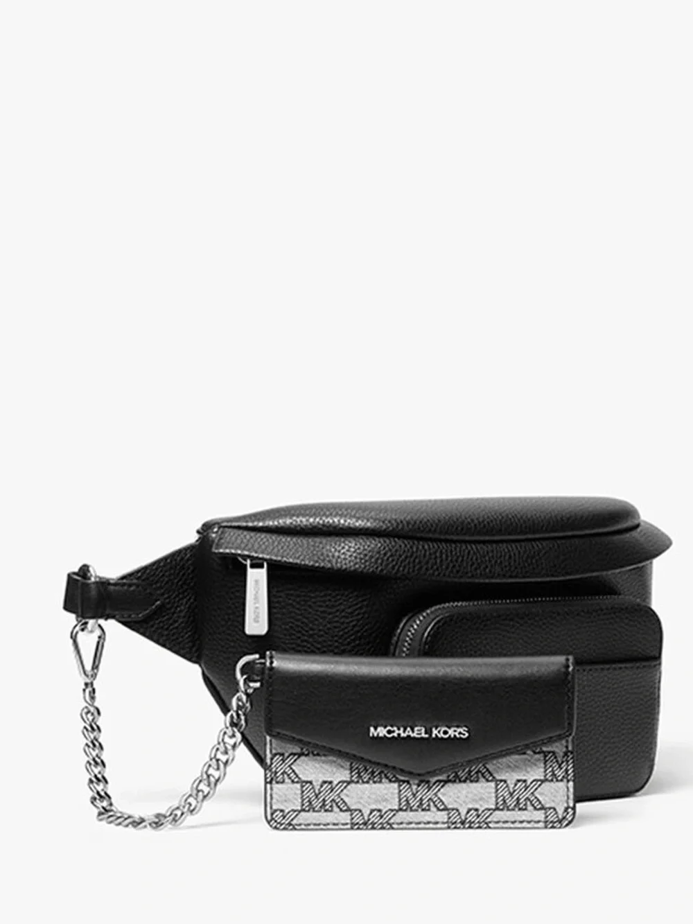 NEW Michael Kors 2-in-1 Leather Sling Purse Black Bag